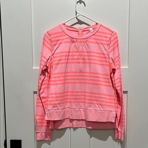 Lululemon Athletica Coral and Pink Striped Top